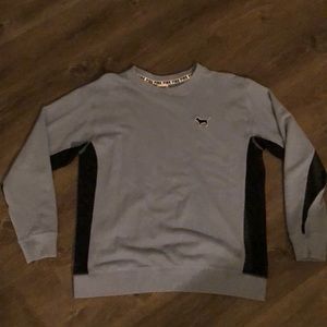 Pink crew neck pull over with mesh sides